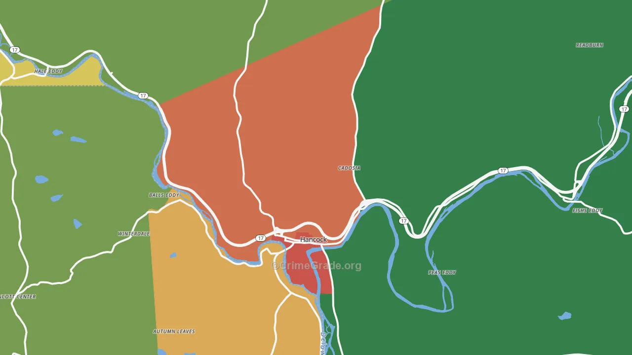 Hancock, NY Map of Theft Rates