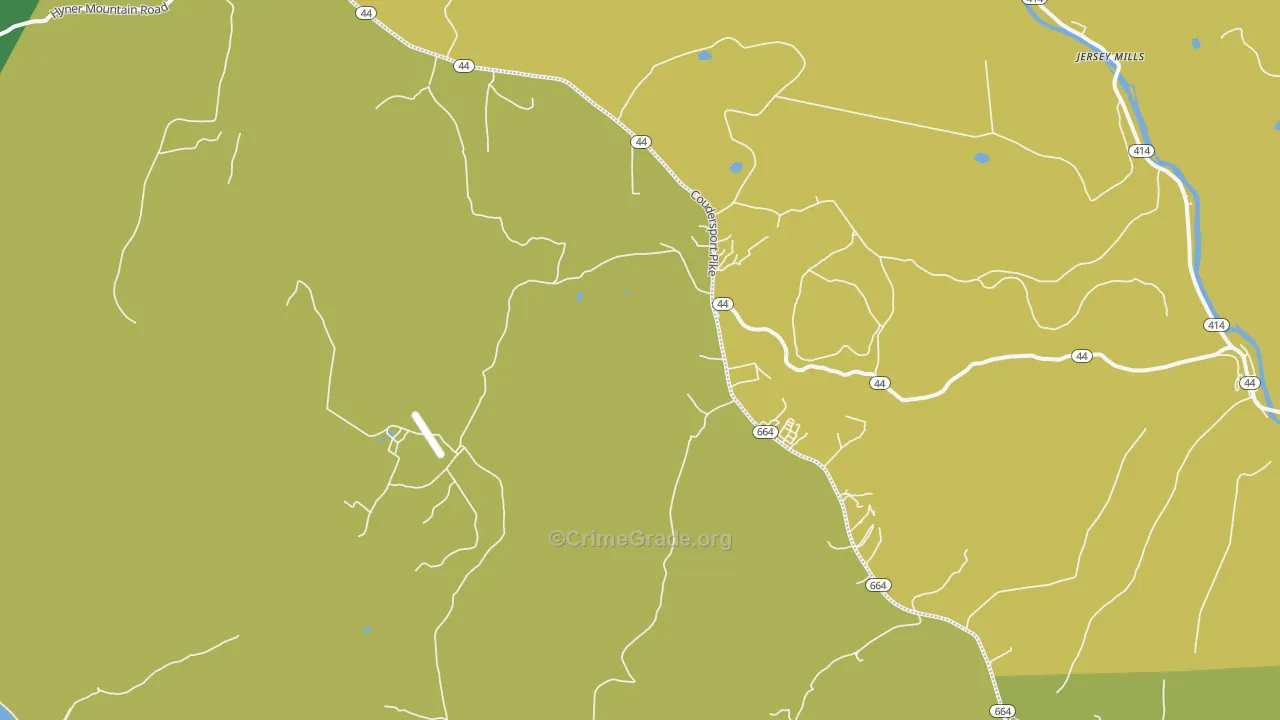 Haneyville, PA Map of Theft Rates
