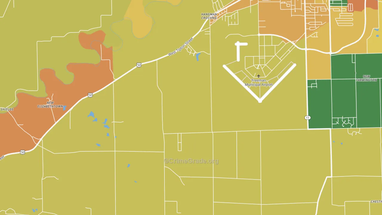 Hangman Crossing, IN Map of Theft Rates