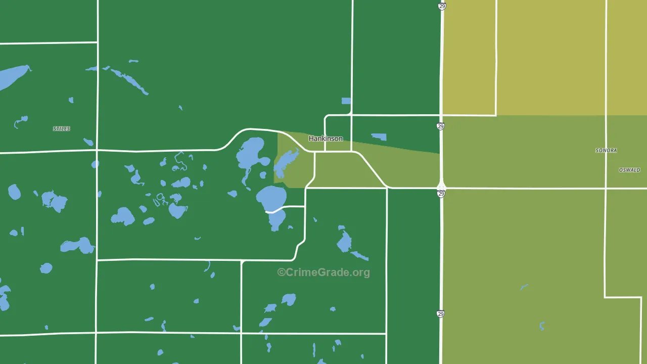 Hankinson, ND Map of Theft Rates
