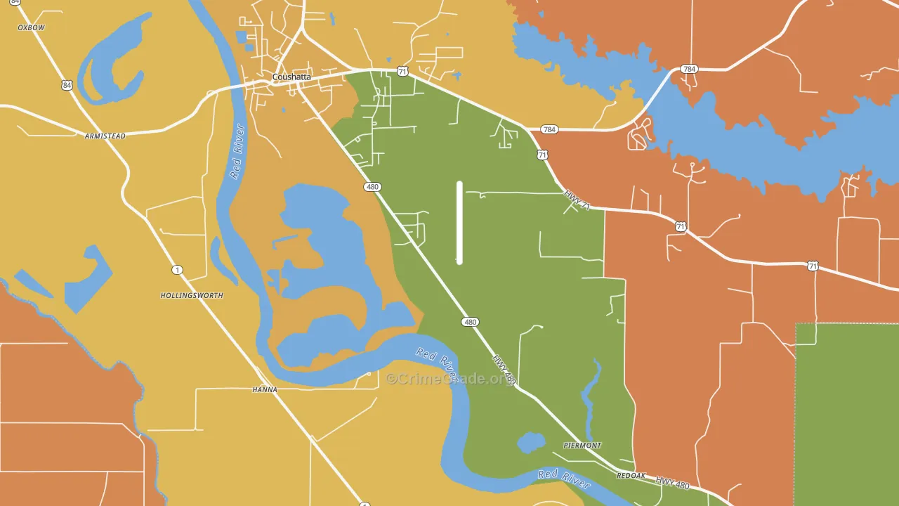 Hanna, LA Map of Theft Rates