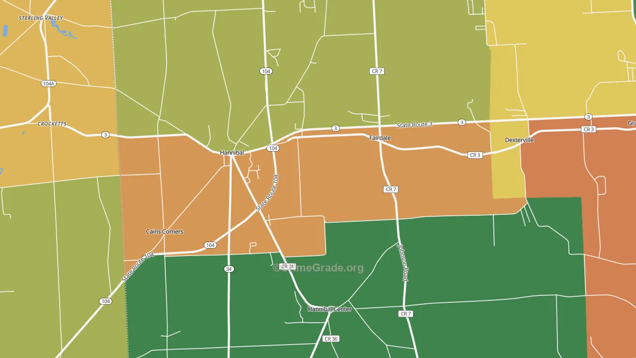 Hannibal, NY Map of Theft Rates