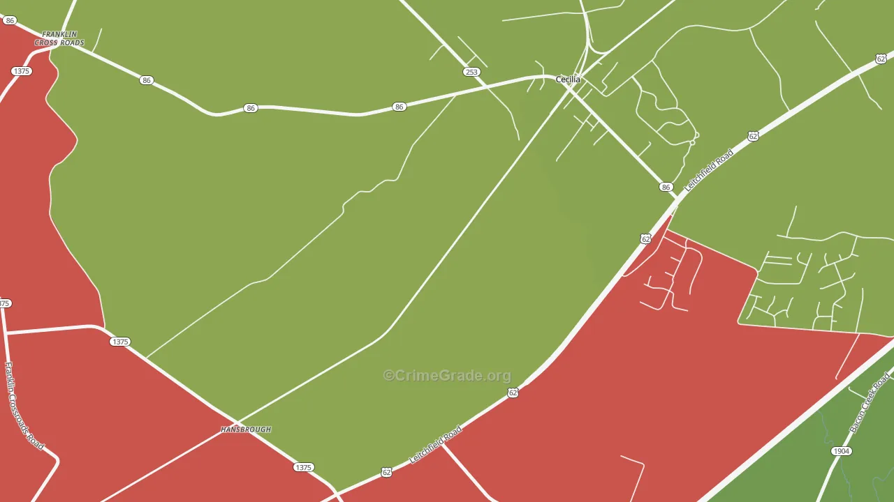 Hansbrough, KY Map of Theft Rates