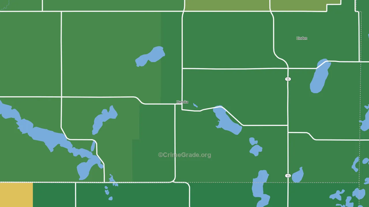 Hanska, MN Map of Theft Rates