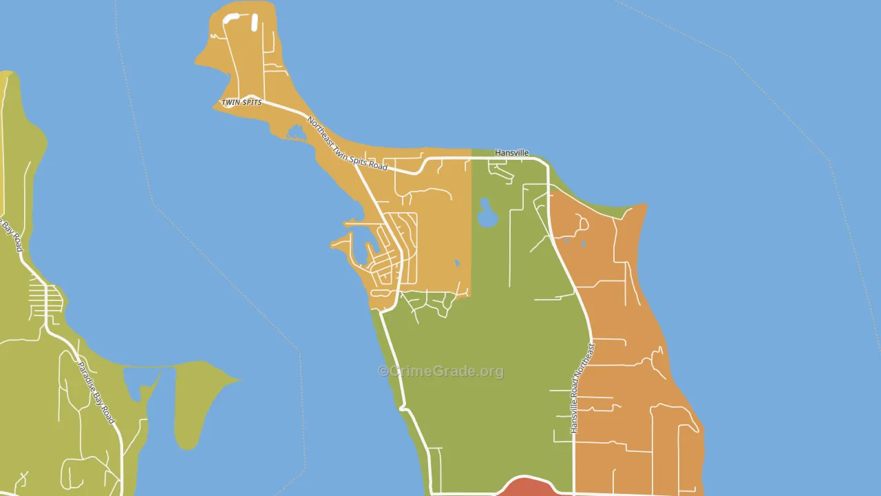 Hansville, WA Map of Theft Rates
