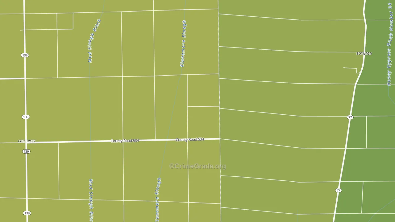 Happy Corners, AR Map of Theft Rates