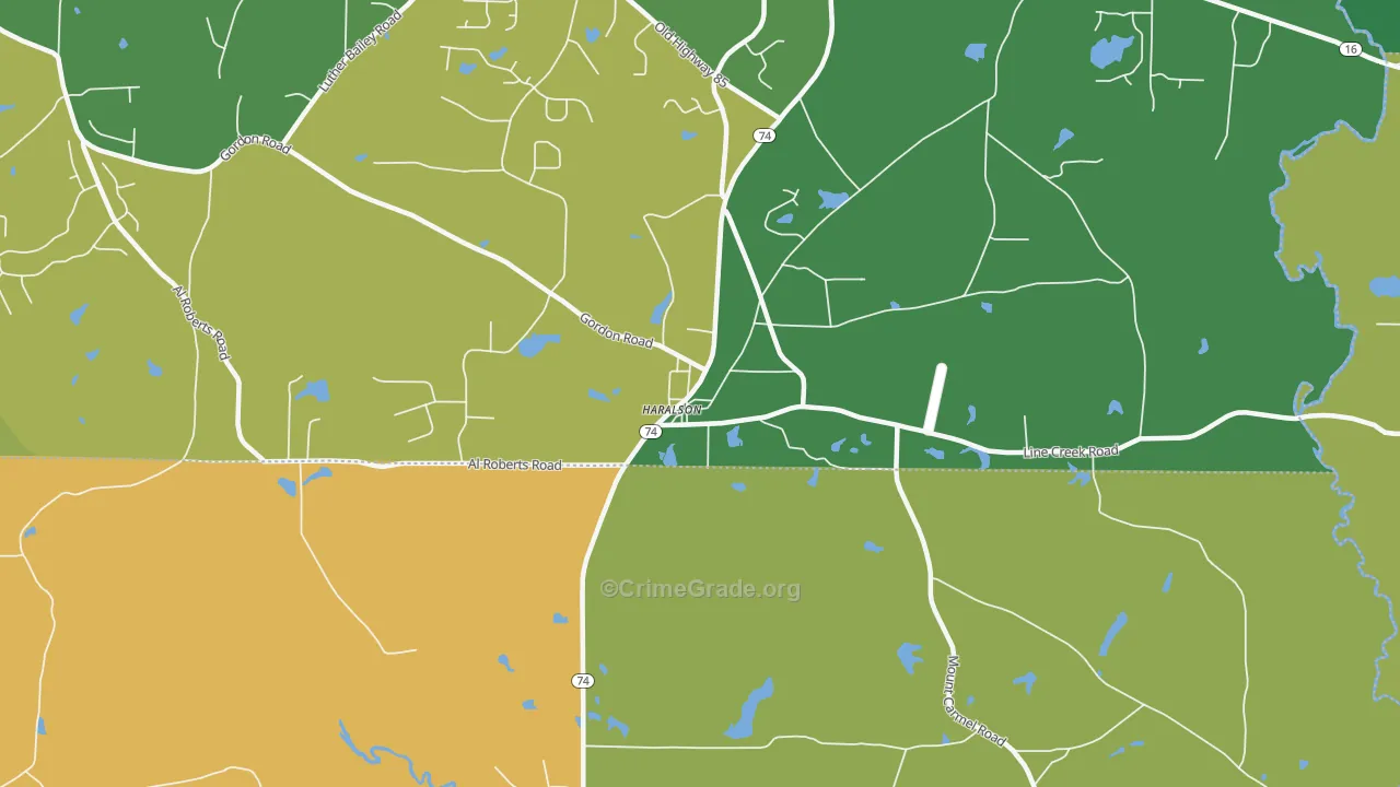 Haralson, GA Map of Theft Rates