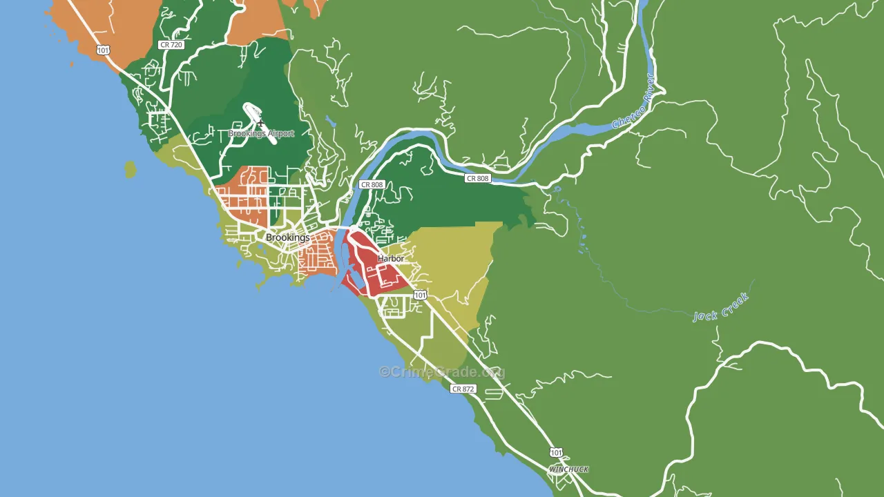 Harbor, OR Map of Theft Rates