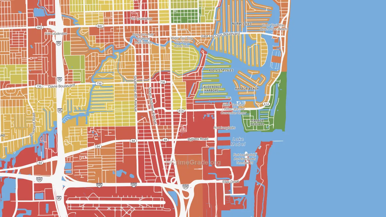 Harbordale, Fort Lauderdale, FL Map of Theft Rates