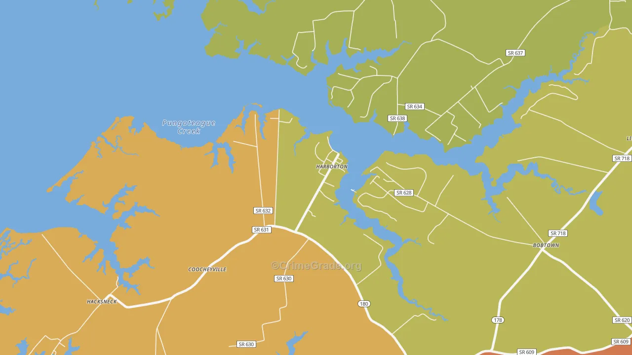 Harborton, VA Map of Theft Rates