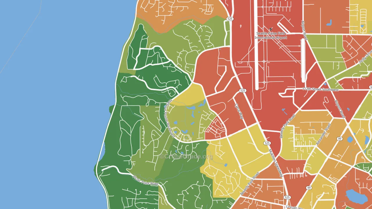 Harbour Pointe, Mukilteo, WA Map of Theft Rates