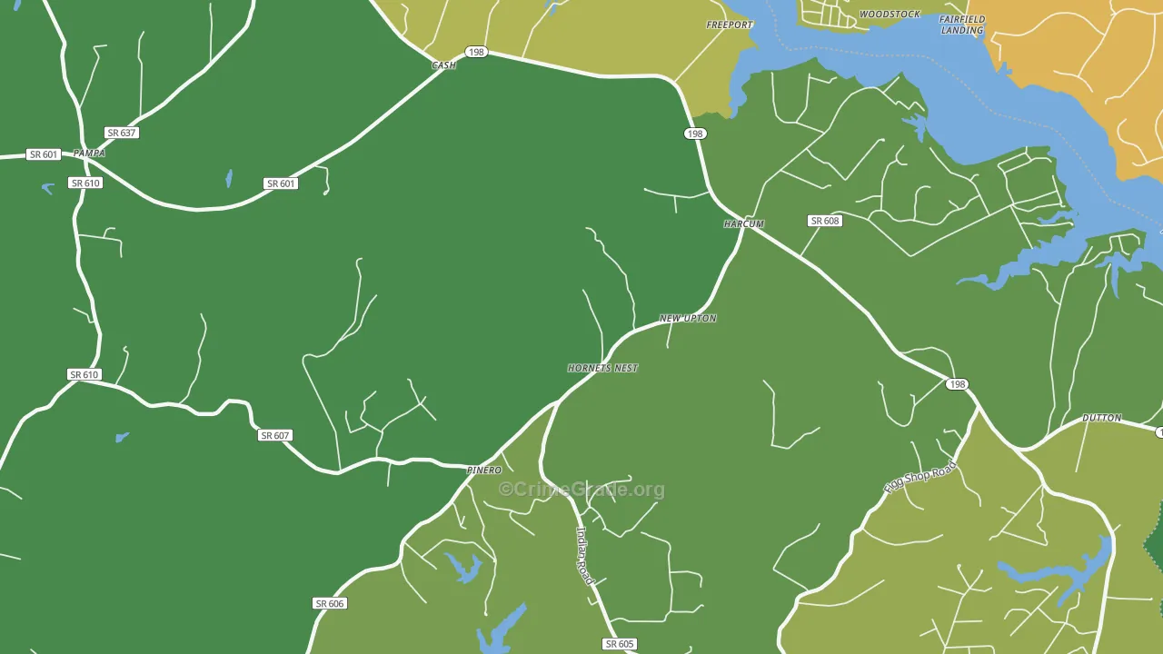 Harcum, VA Map of Theft Rates