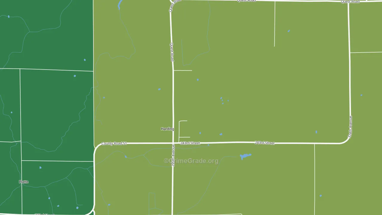 Harding, MN Map of Theft Rates