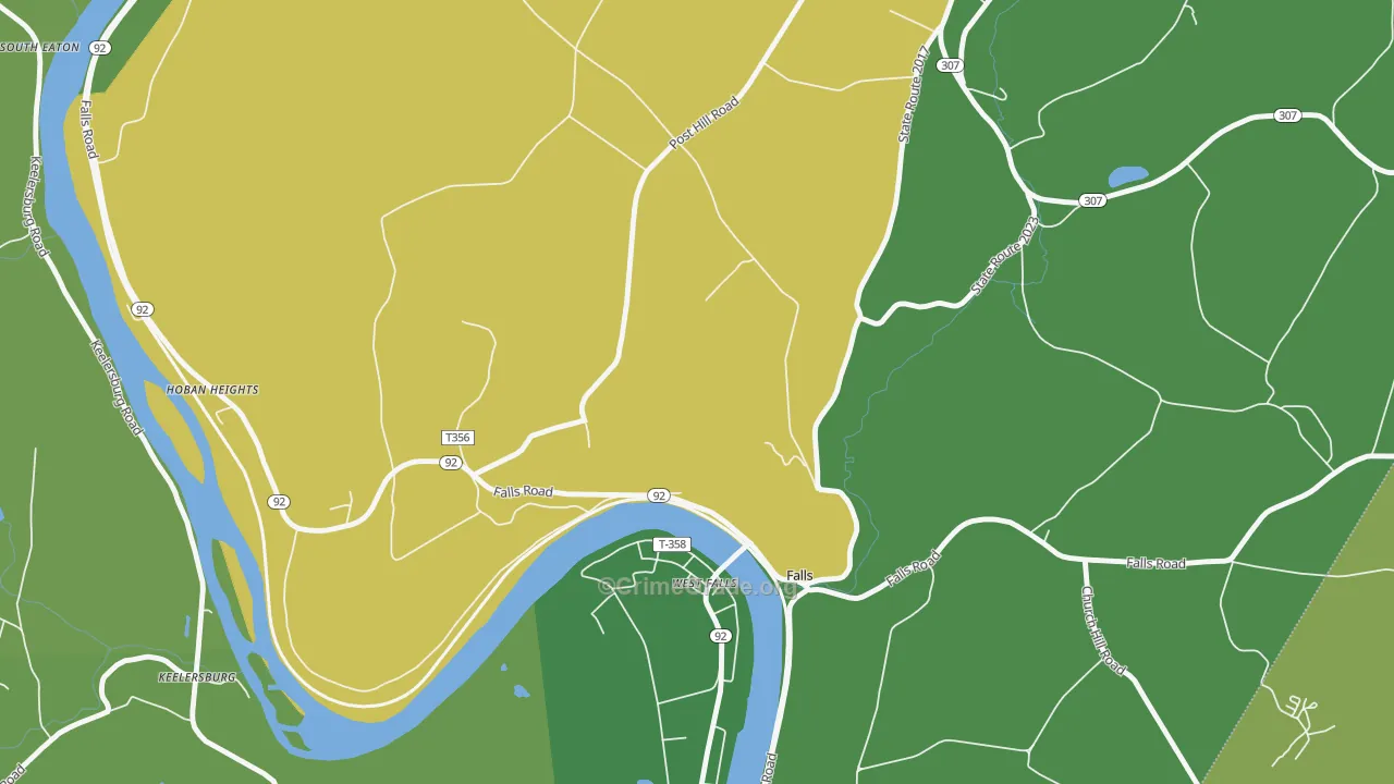 Harding, PA Map of Theft Rates