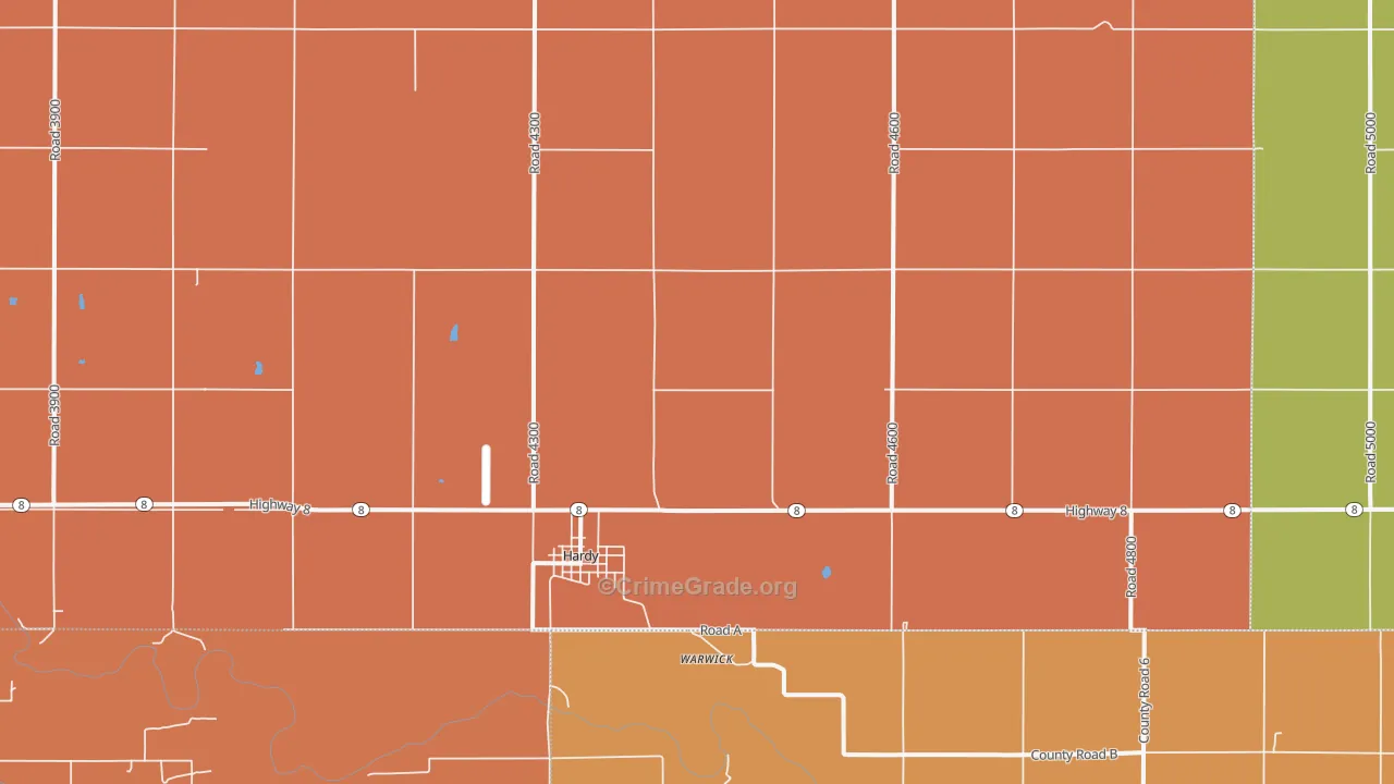 Hardy, NE Map of Theft Rates