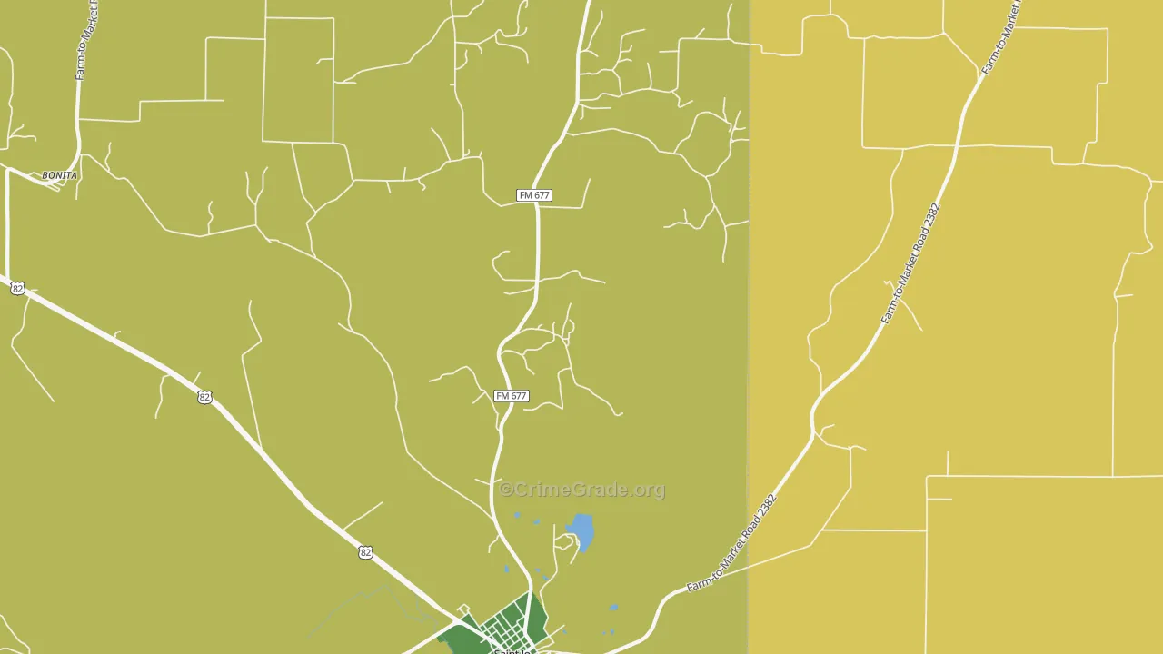 Hardy, TX Map of Theft Rates