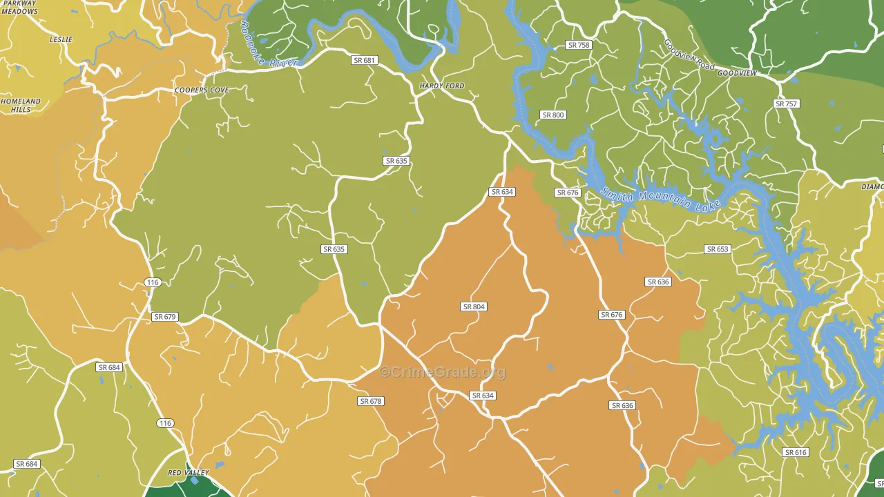 Hardy, VA Map of Theft Rates