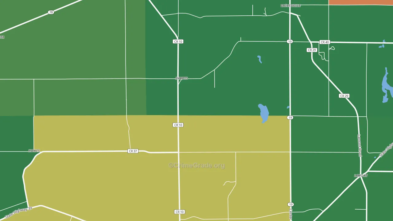 Hardys, NY Map of Theft Rates