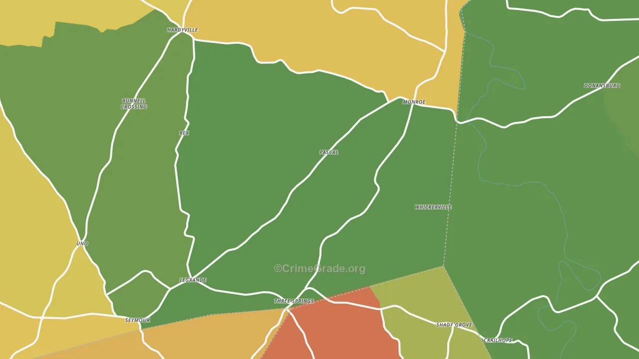Hardyville, KY Map of Theft Rates