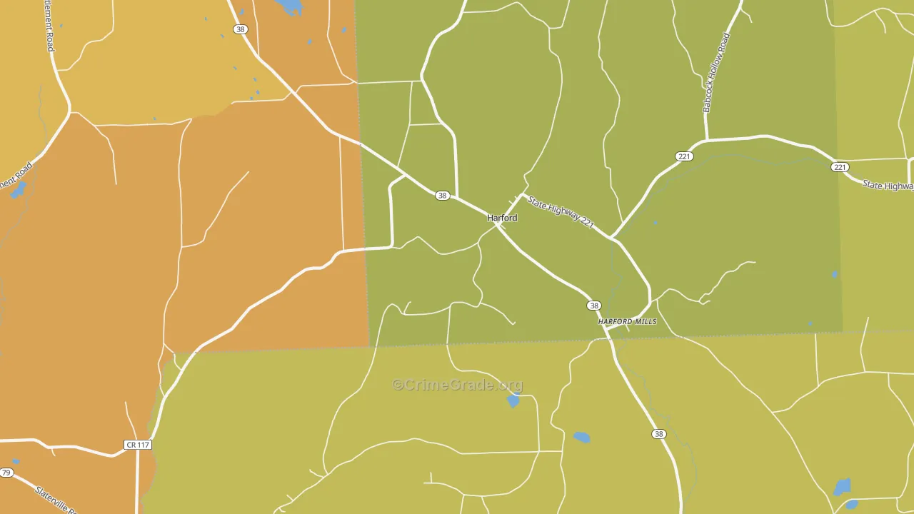 Harford, NY Map of Theft Rates