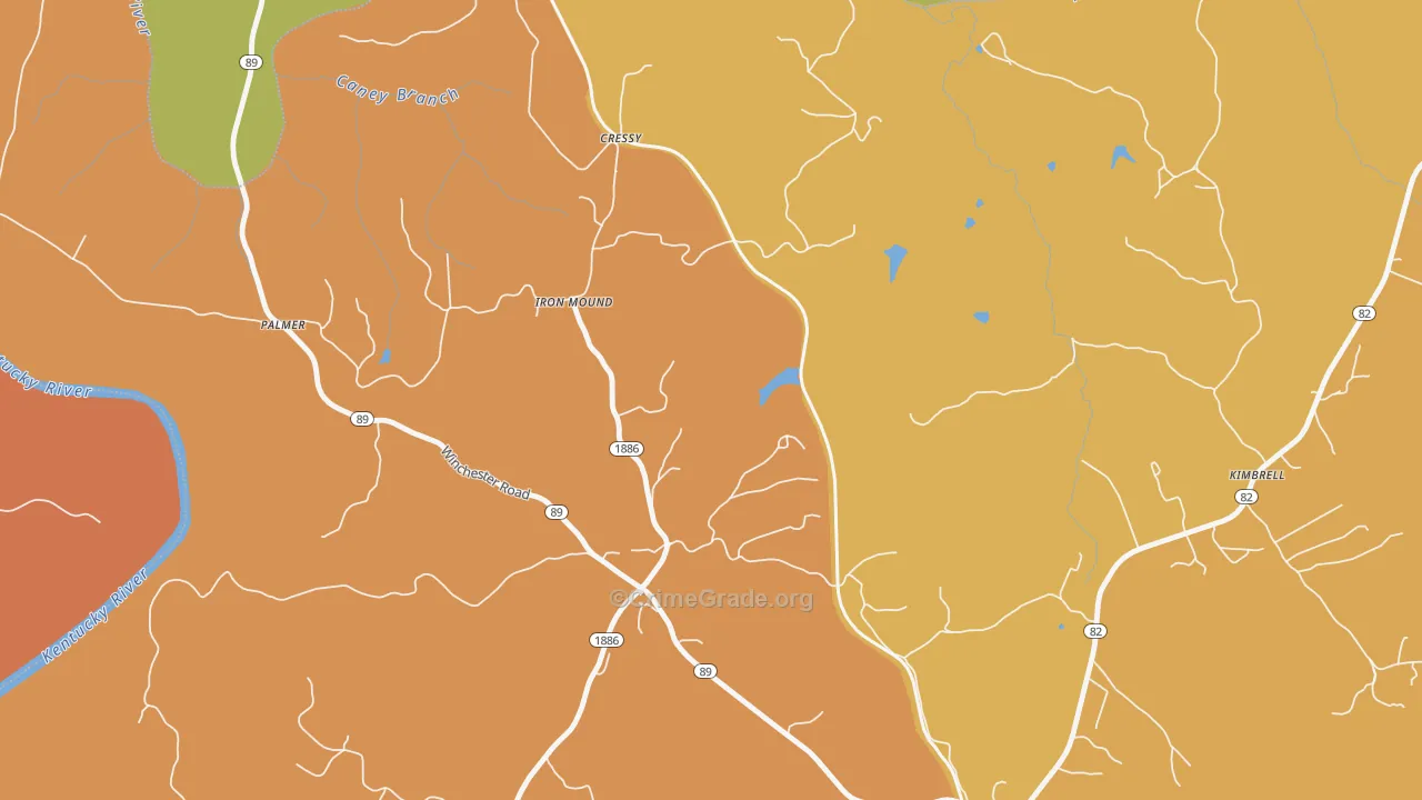 Hargett, KY Map of Theft Rates