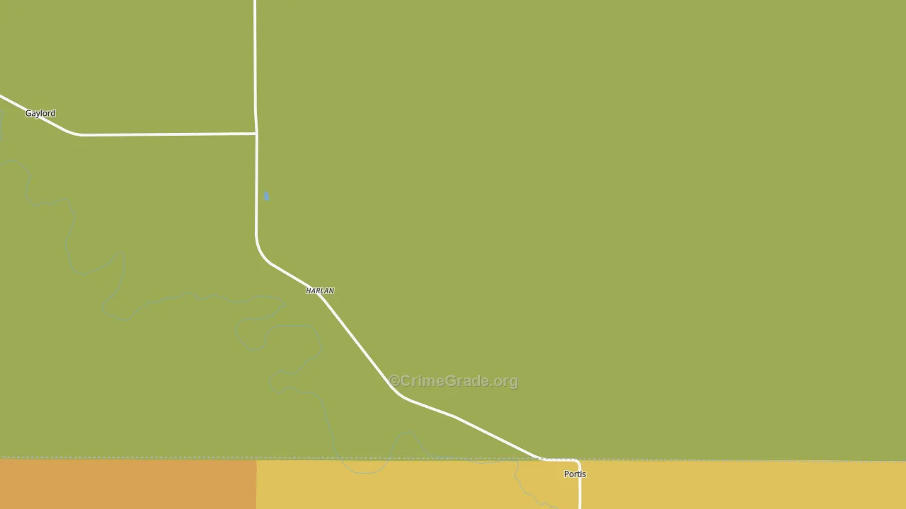 Harlan, KS Map of Theft Rates