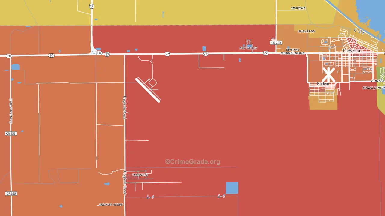 Harlem, FL Map of Theft Rates