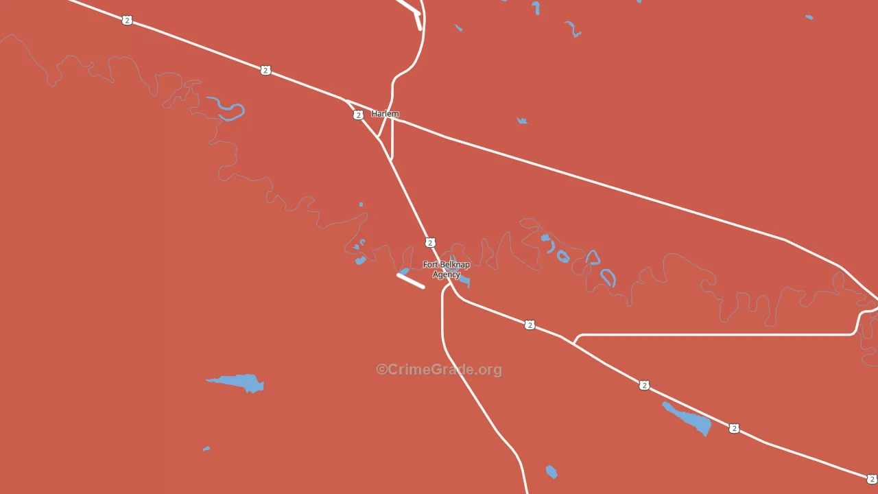 Harlem, MT Map of Theft Rates
