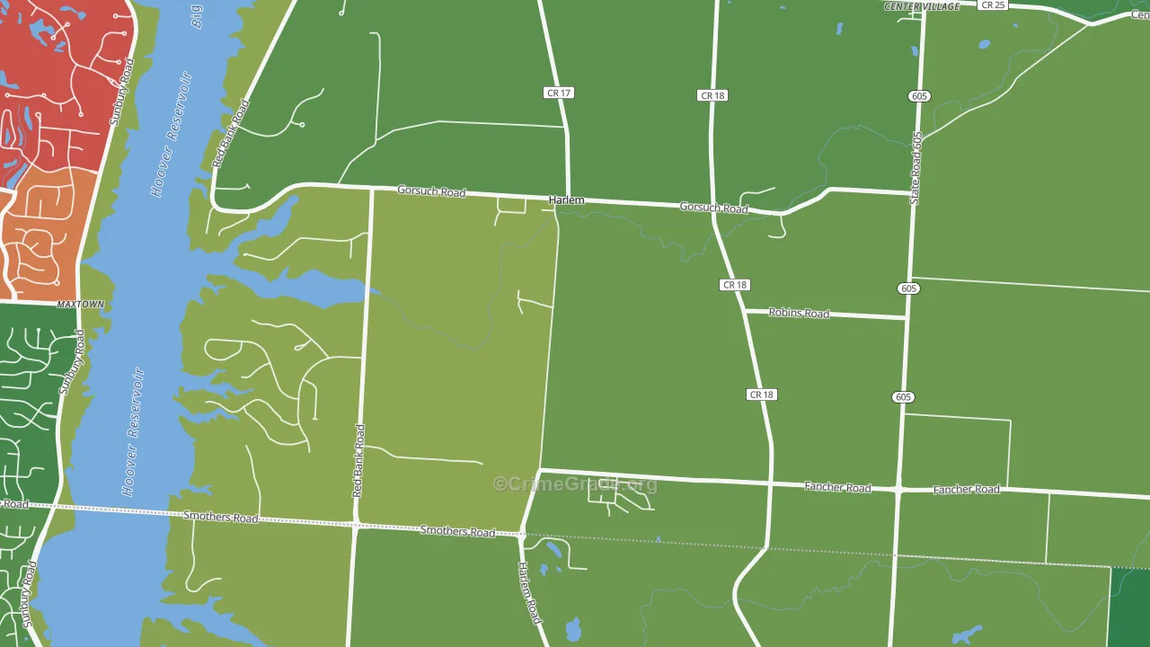 Harlem, OH Map of Theft Rates