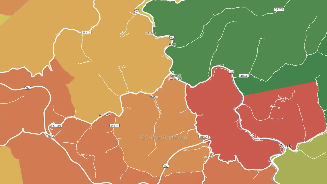 Harman Junction, VA Map of Theft Rates