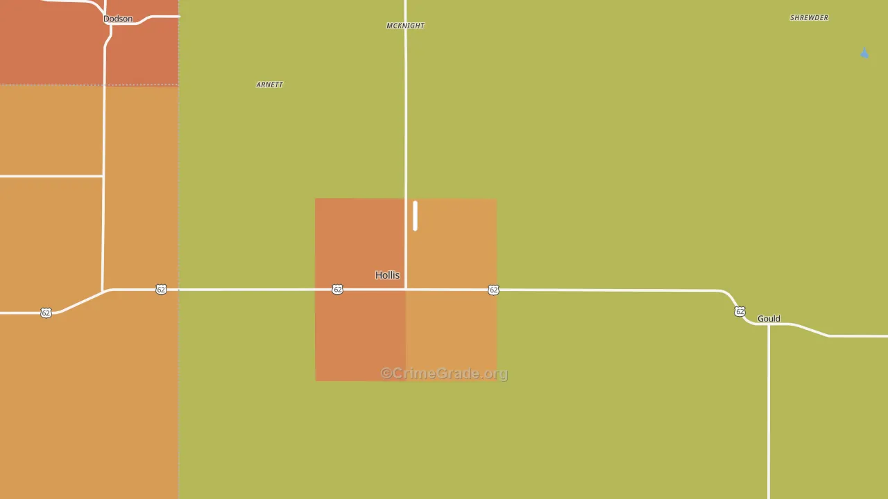 Harmon County, OK Map of Theft Rates