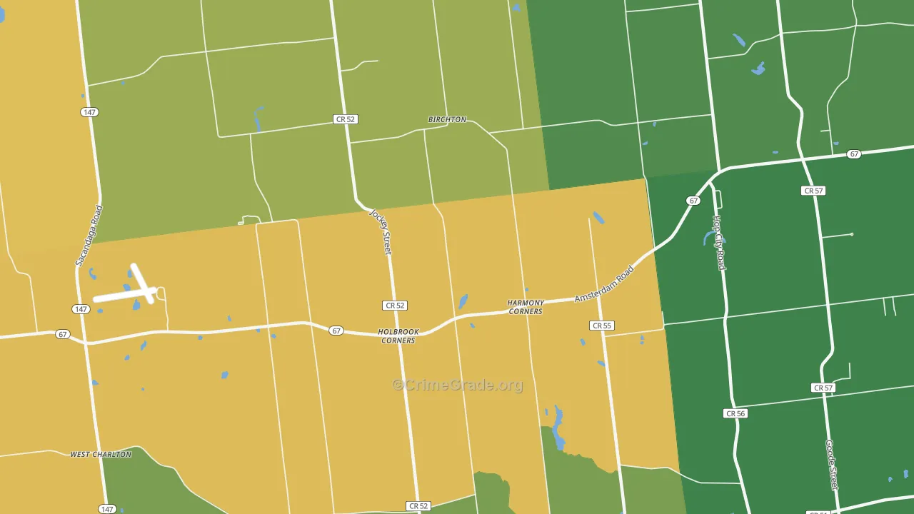 Harmony Corners, NY Map of Theft Rates