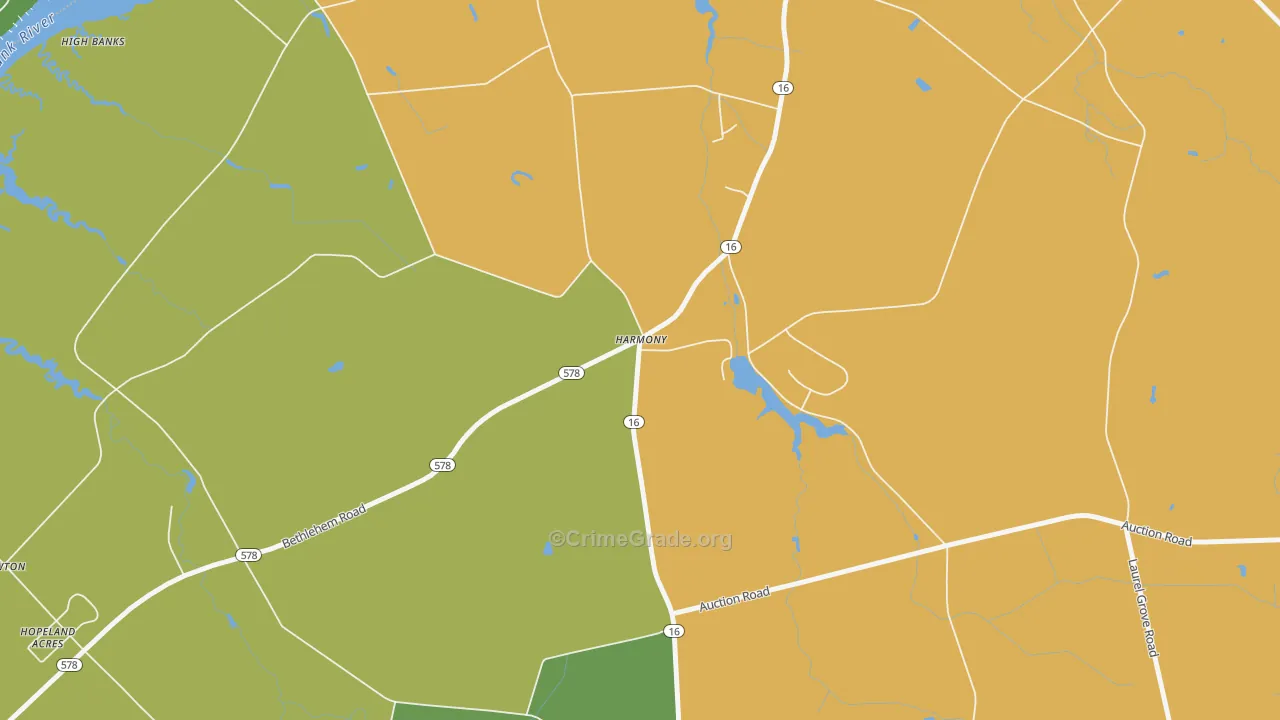 Harmony, MD Map of Theft Rates