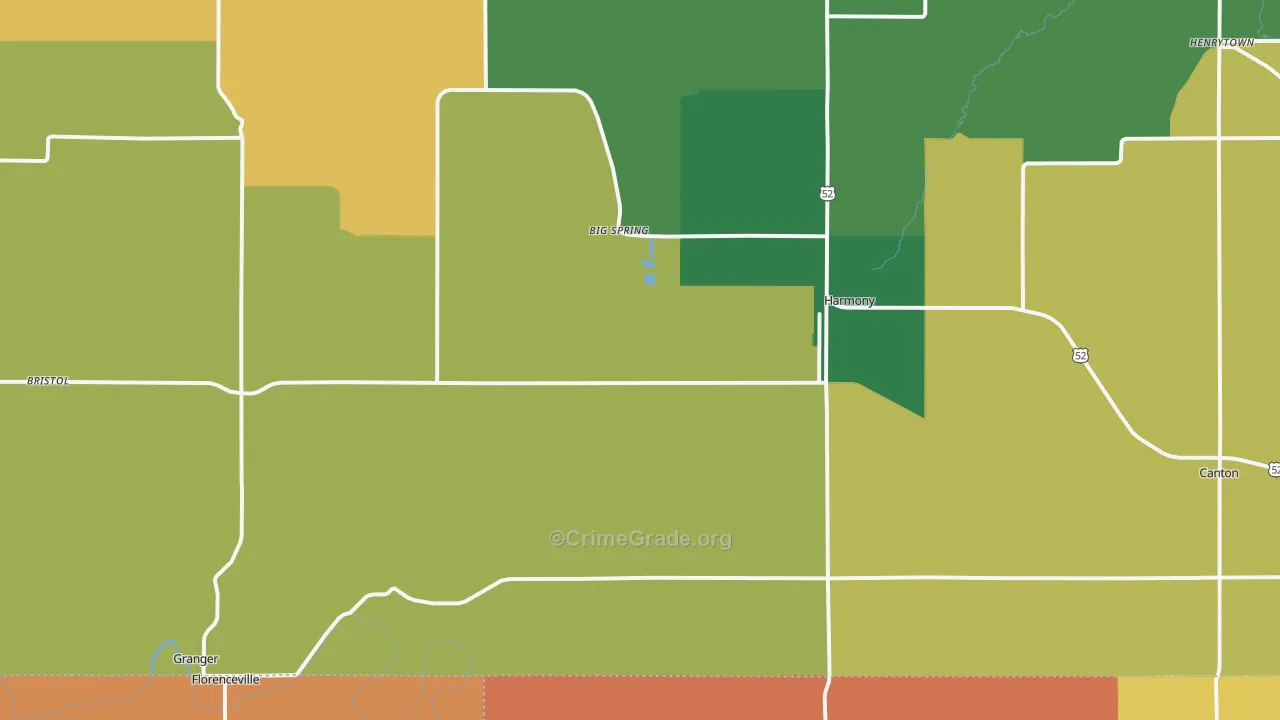 Harmony, MN Map of Theft Rates