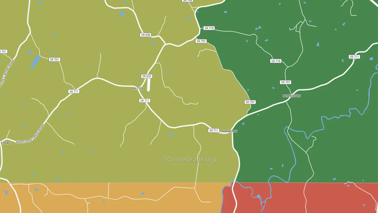 Harmony, VA Map of Theft Rates
