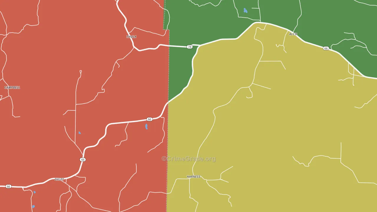 Harness, AR Map of Theft Rates