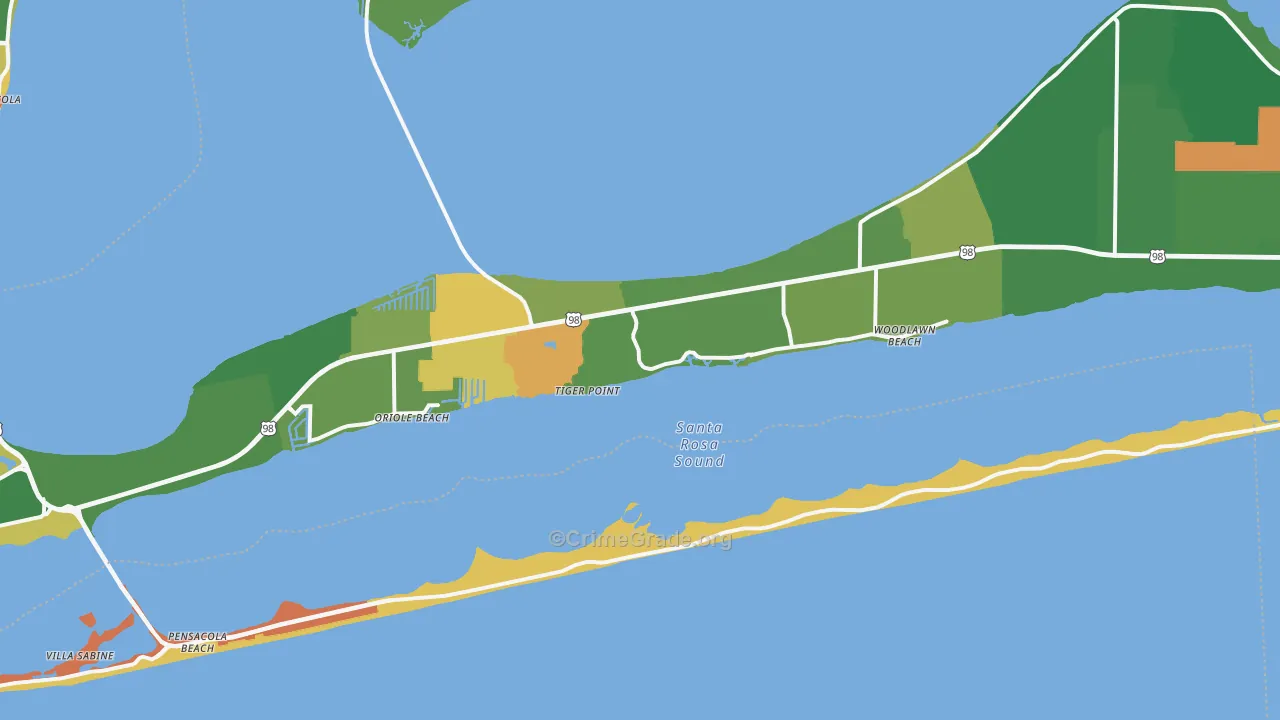 Harold, FL Map of Theft Rates