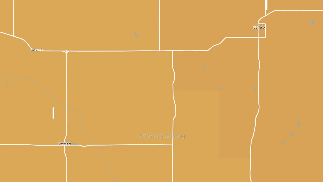 Harper County, OK Map of Theft Rates