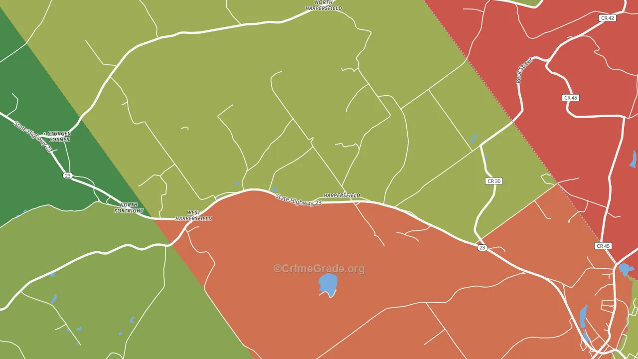 Harpersfield, NY Map of Theft Rates