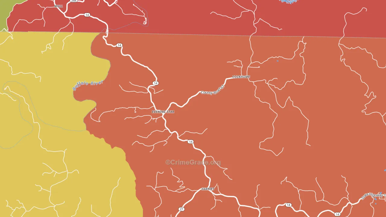 Harriet, AR Map of Theft Rates