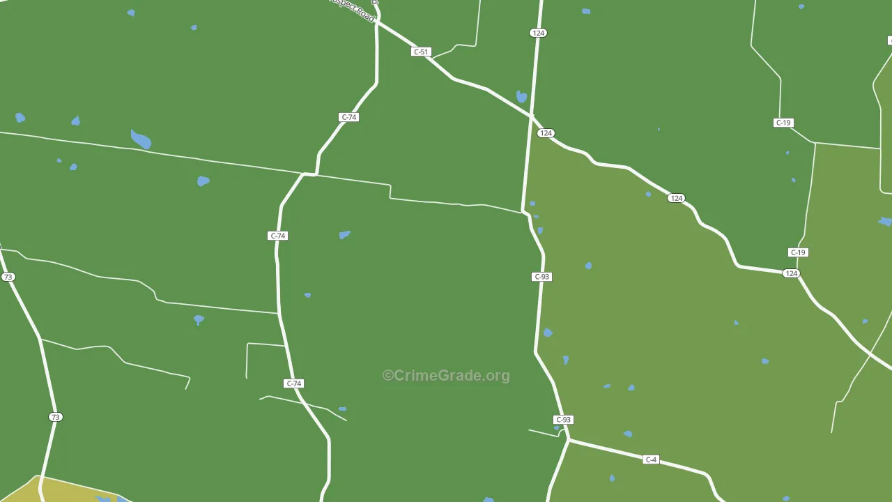 Harriett, OH Map of Theft Rates