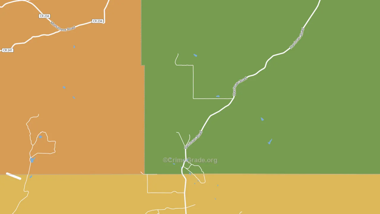 Harriman, WY Map of Theft Rates
