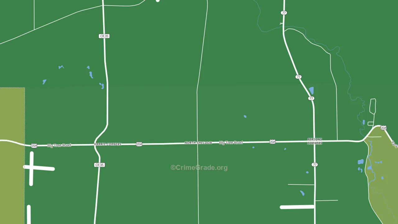 Harris Corners, NY Map of Theft Rates