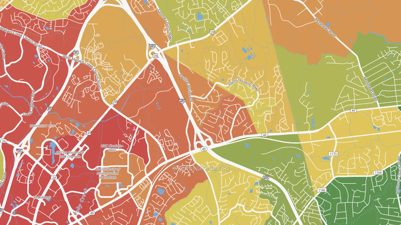 Harris-Houston, Charlotte, NC Map of Theft Rates