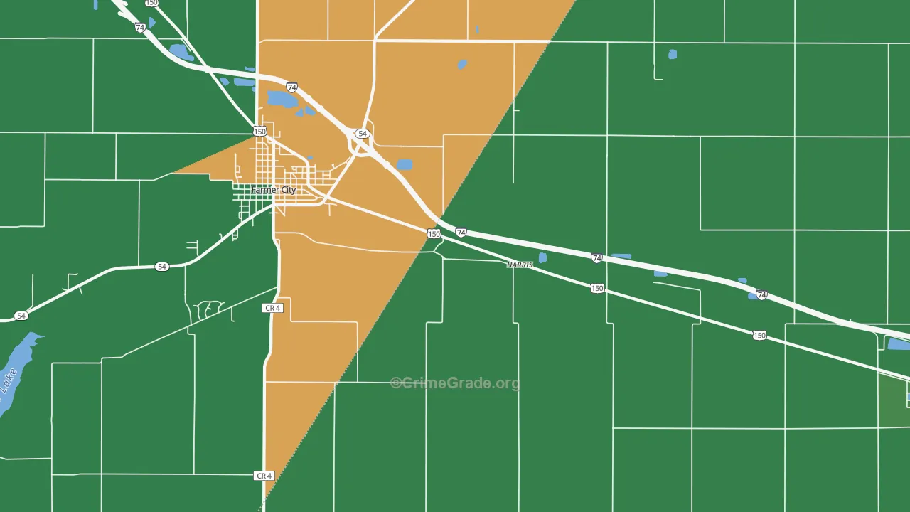 Harris, IL Map of Theft Rates