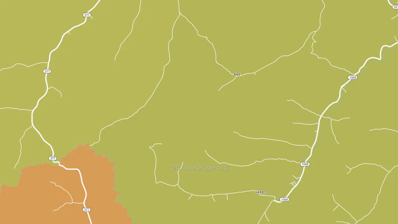 Harris, KY Map of Theft Rates