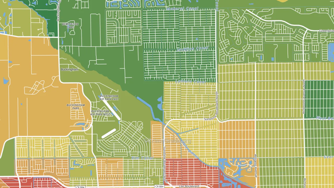 Harris, Lehigh Acres, FL Map of Theft Rates