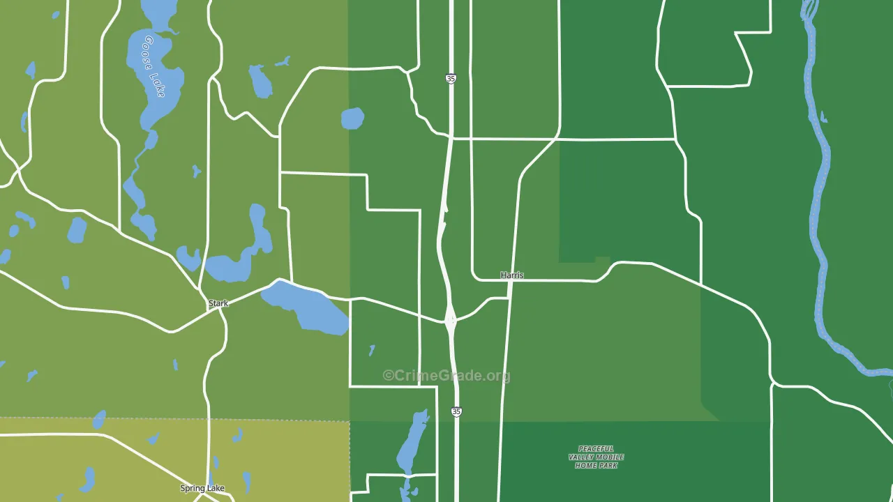 Harris, MN Map of Theft Rates