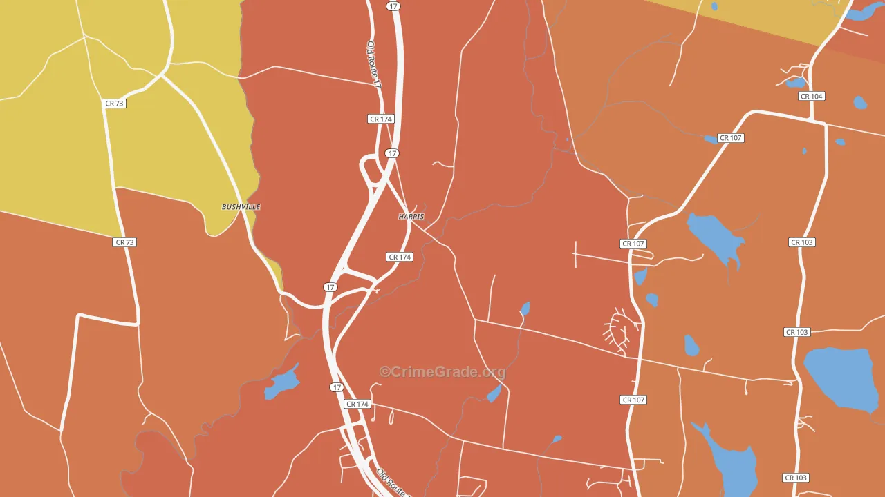 Harris, NY Map of Theft Rates