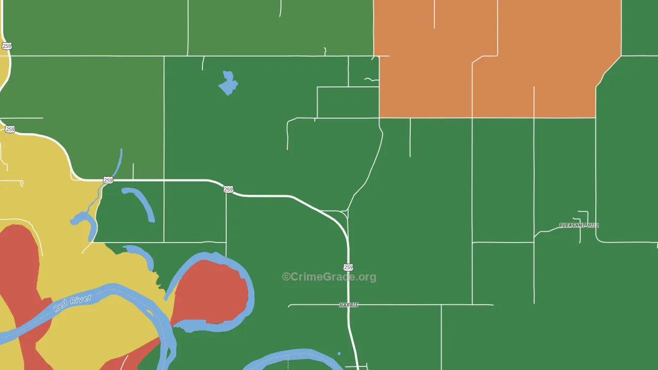 Harris, OK Map of Theft Rates